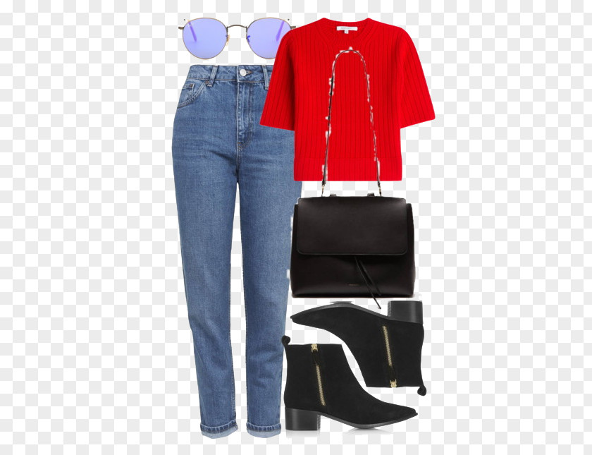 Red Sweater And Jeans Clothing Designer PNG