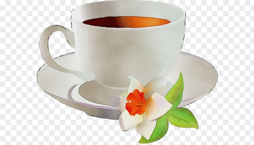 Ceramic Petal Coffee Cup PNG