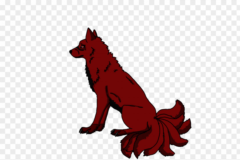 Nine Tailed Fox Dog Red Legendary Creature Cartoon PNG