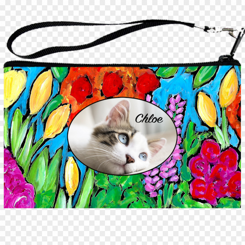 Hand-painted Cat Palm Dog Flower Handbag Pet PNG