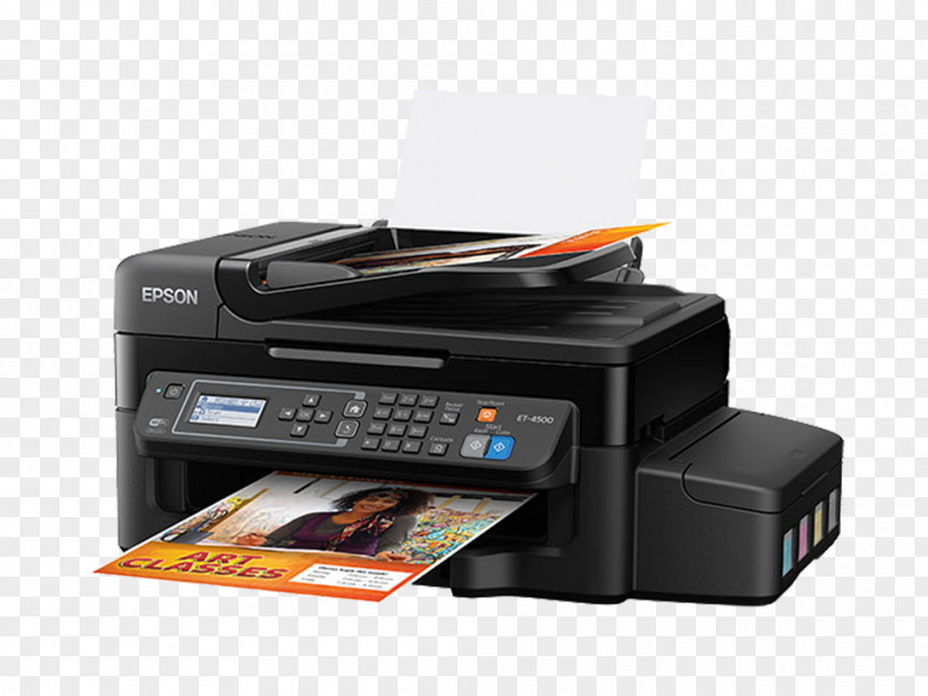 Printer Multi-function Epson EcoTank ET-4500 Inkjet Printing Continuous Ink System PNG