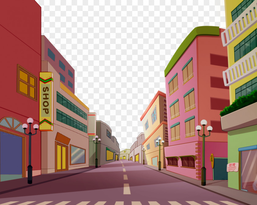 2017 Cartoon Pink House Road PNG