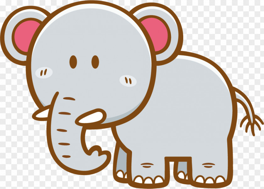 Cartoon Hand Painted Elephant PNG