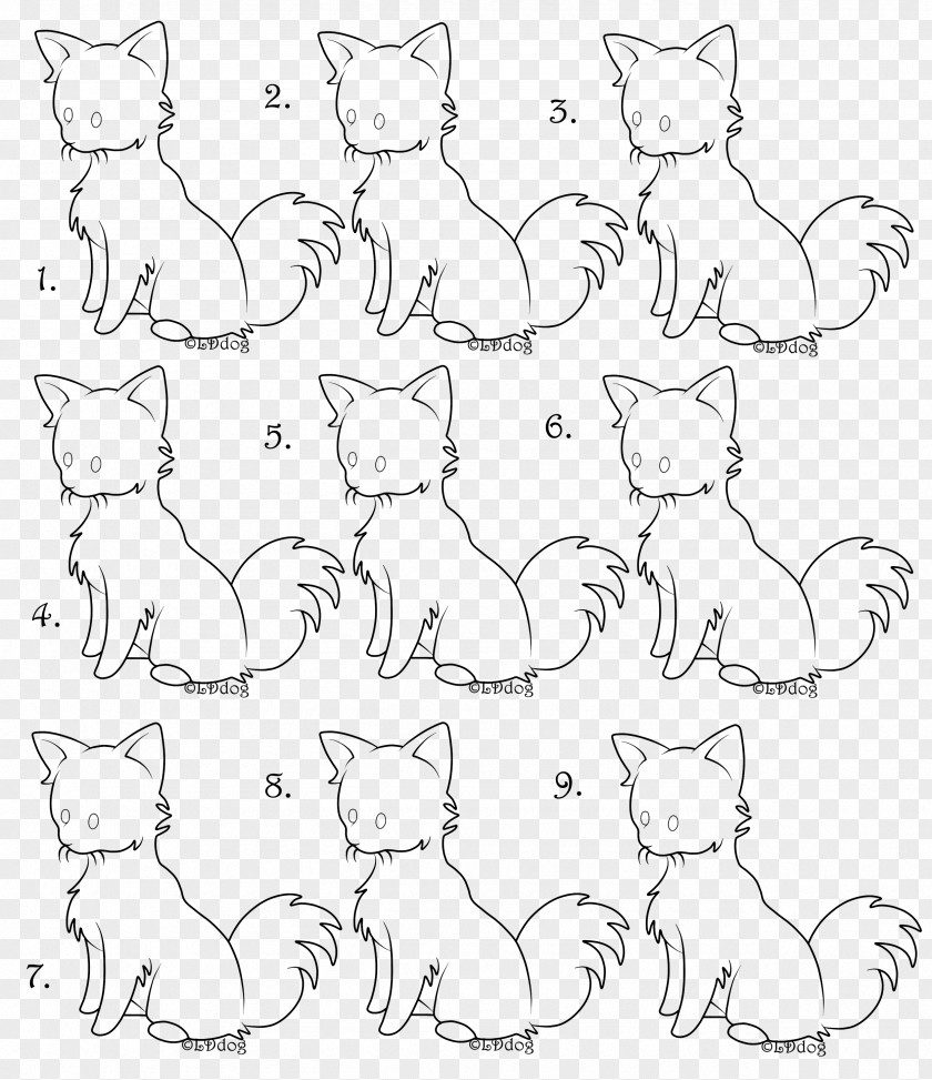 Cat Whiskers Line Art Paw Sketch PNG