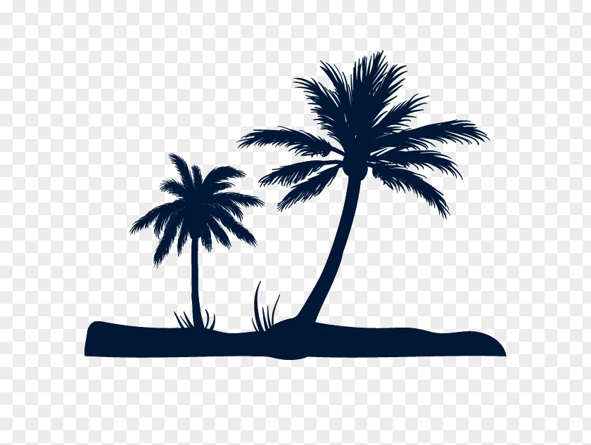 Coconut Tree Silhouette Beach Fundal Euclidean Vector PNG