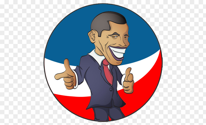 Thumbs Signal Smile Barack Obama Cartoon PNG