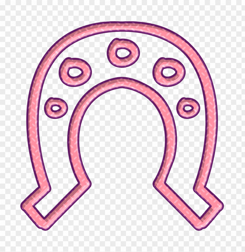 Tools And Utensils Icon Horseshoe With Holes Hand Drawn Outline PNG