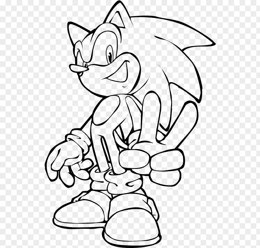 Line Drawing Style Shadow The Hedgehog Sonic Knuckles Echidna Mario & At Olympic Games PNG