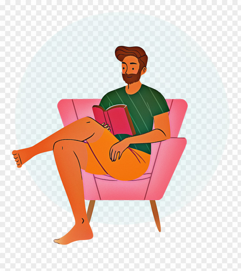 Reading Book Free Time Sofa PNG