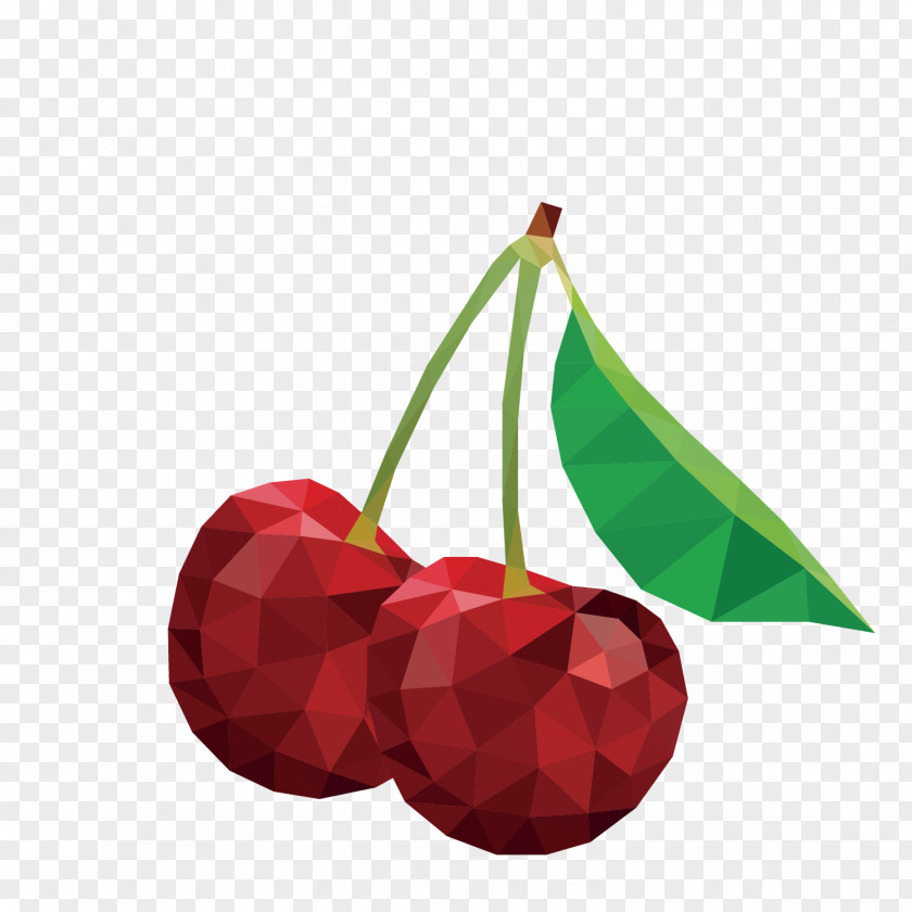 Stereo Deep Red Cherry Decoration 3D Computer Graphics PNG