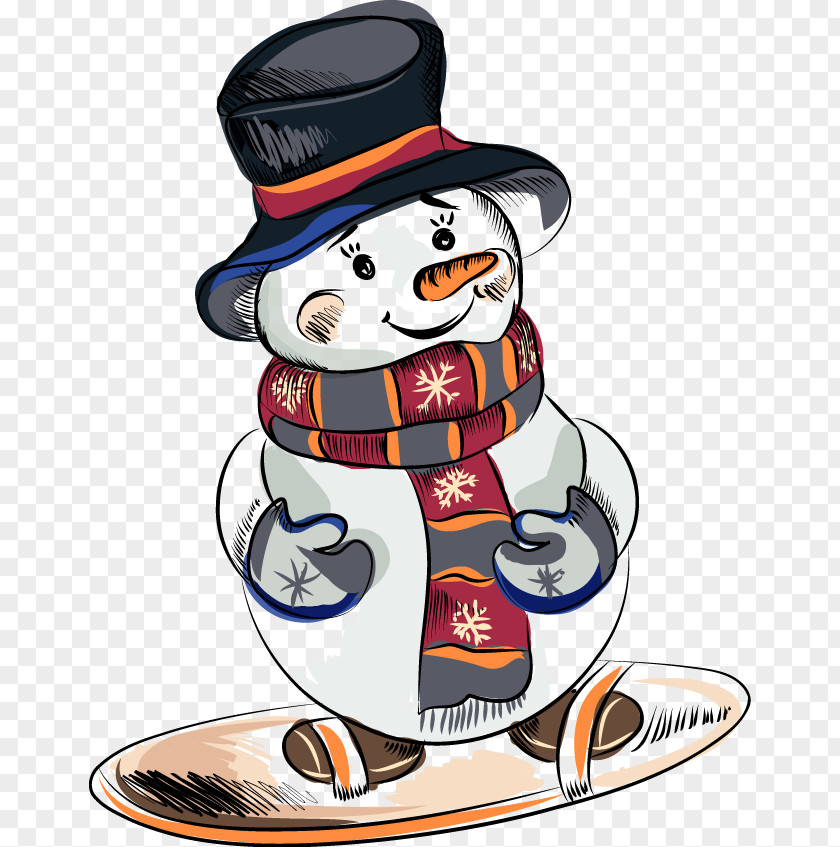 Cute Cartoon Snowman Pattern Christmas Tree Clip Art PNG