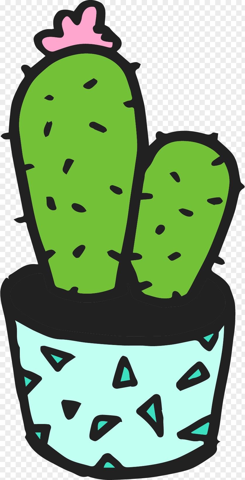 Green Cactus Rubber Stamp Cactaceae Plant Pattern PNG