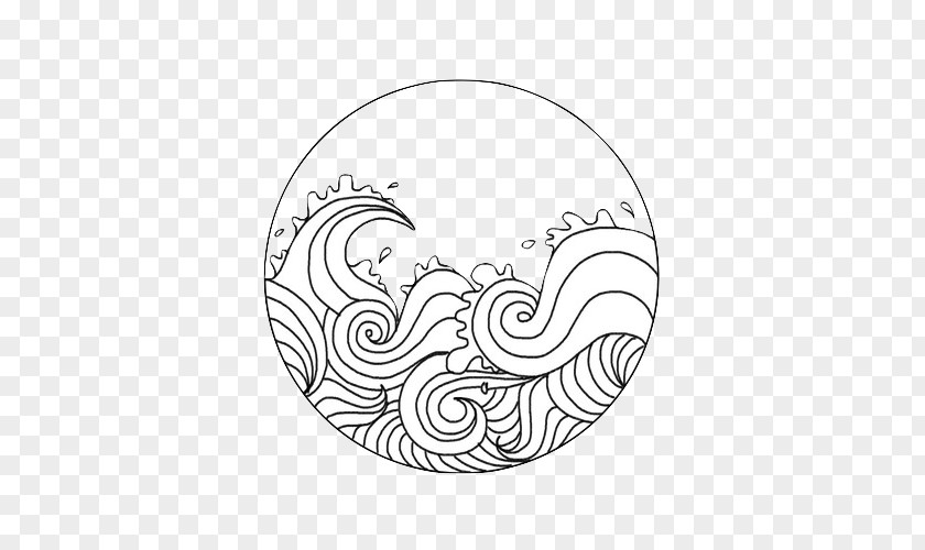 Wave The Great Off Kanagawa Drawing Wind Line Art PNG