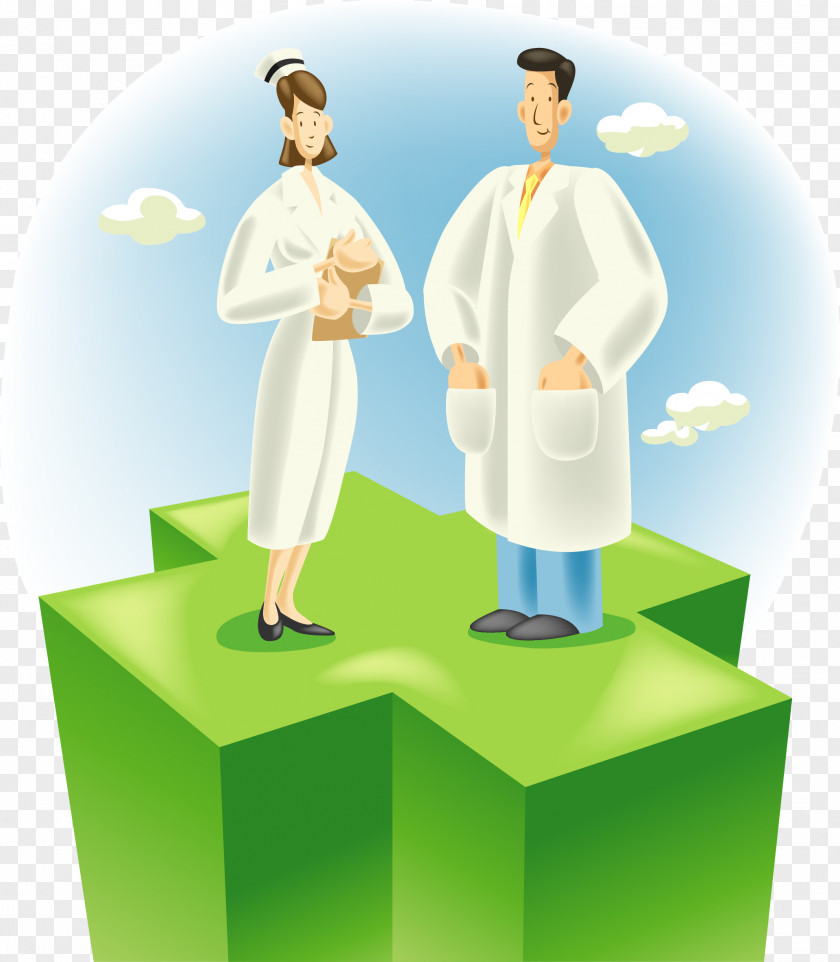 Cartoon Green Doctors And Nurses Physician Illustration PNG