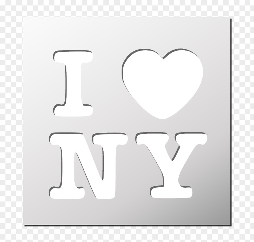 I Love New York Paper Stencil Text Sticker Plastic PNG