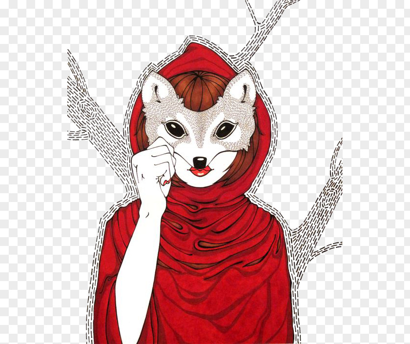 People With A Wolf Mask Big Bad Little Red Riding Hood United States Gray PNG