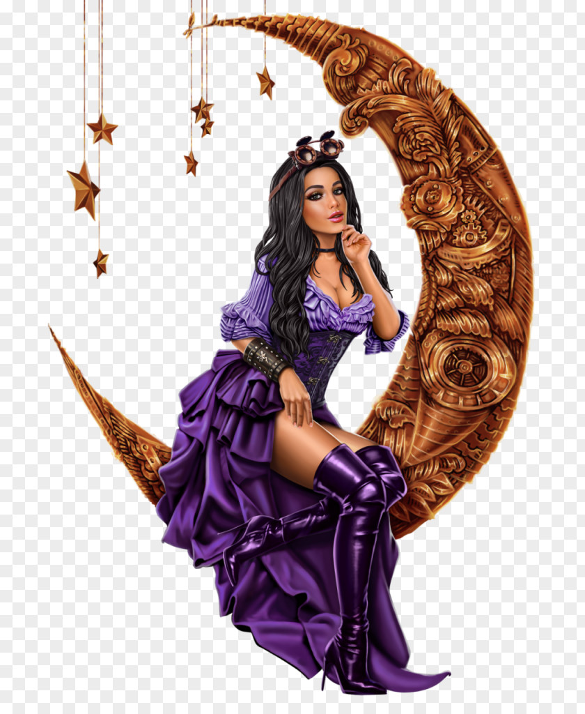 Steampunk Moon Costume Design PNG