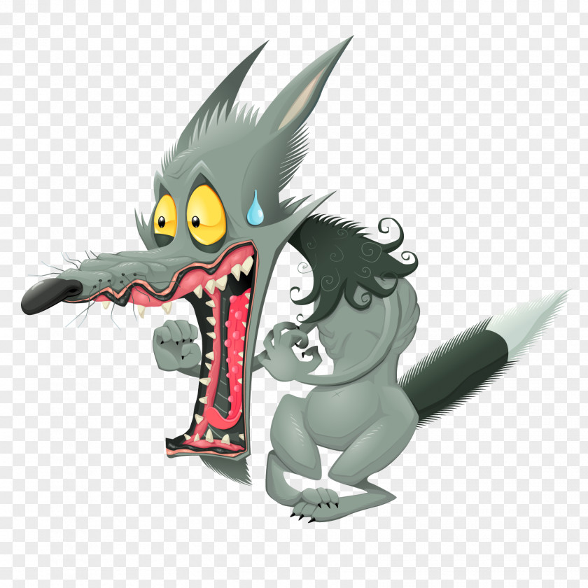 Vector Wolf Gray Cartoon Royalty-free Illustration PNG