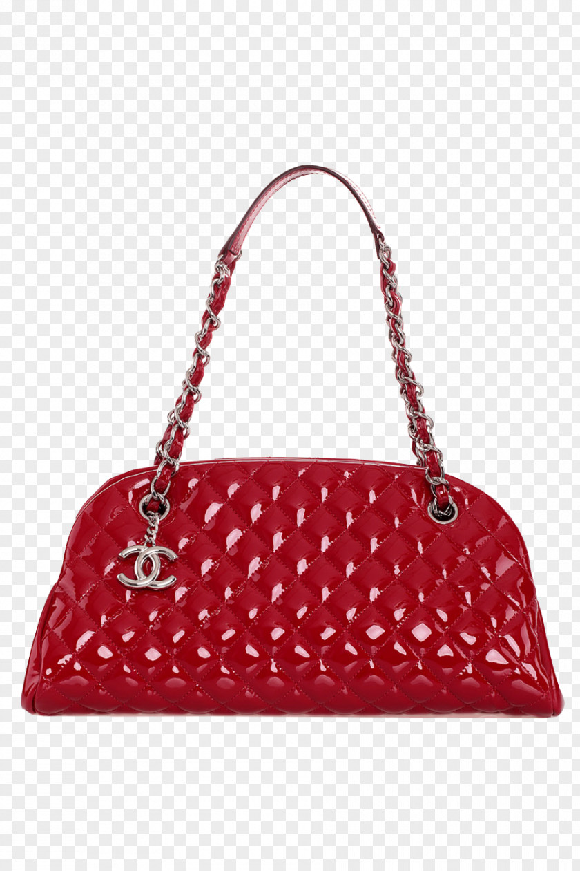 CHANEL Red Patent Leather Bag Chanel Tote Handbag PNG