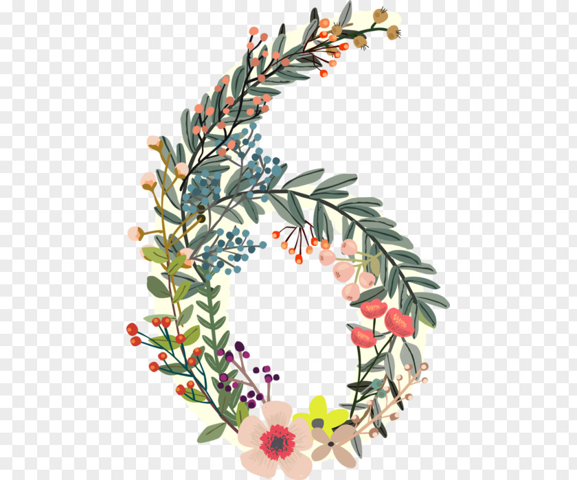 Flower Number Arabic Numerals PNG