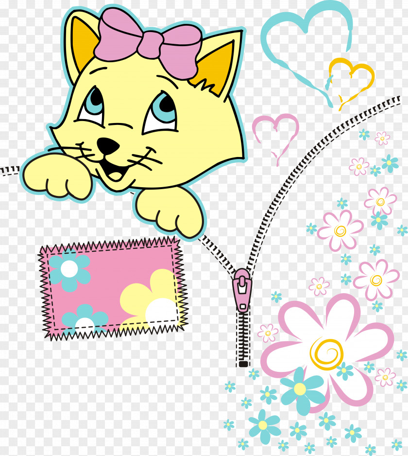 Kitten And Zipper Printing Writing Paper Stationery Clip Art PNG