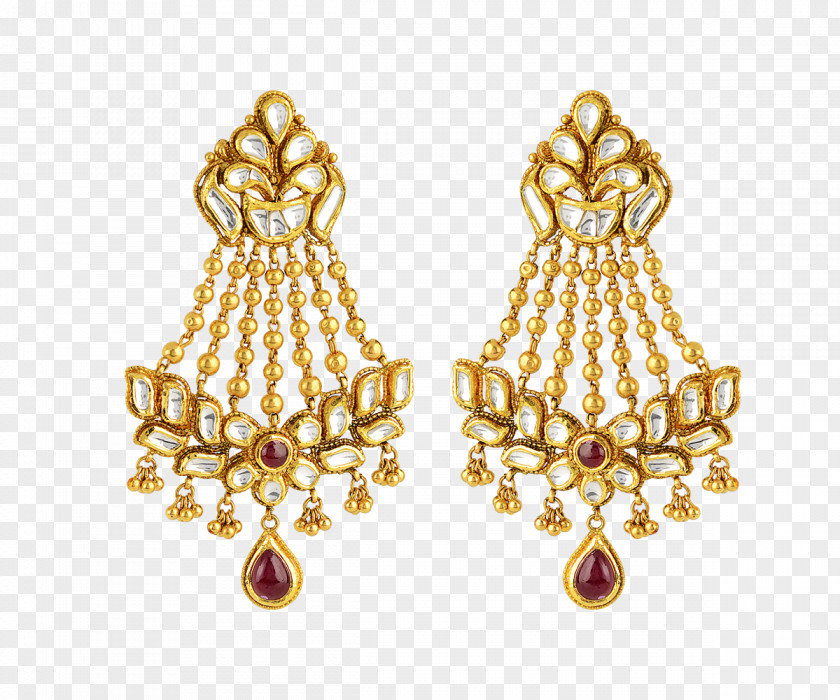 Chandelier Gold Earring Orra Jewellery PNG