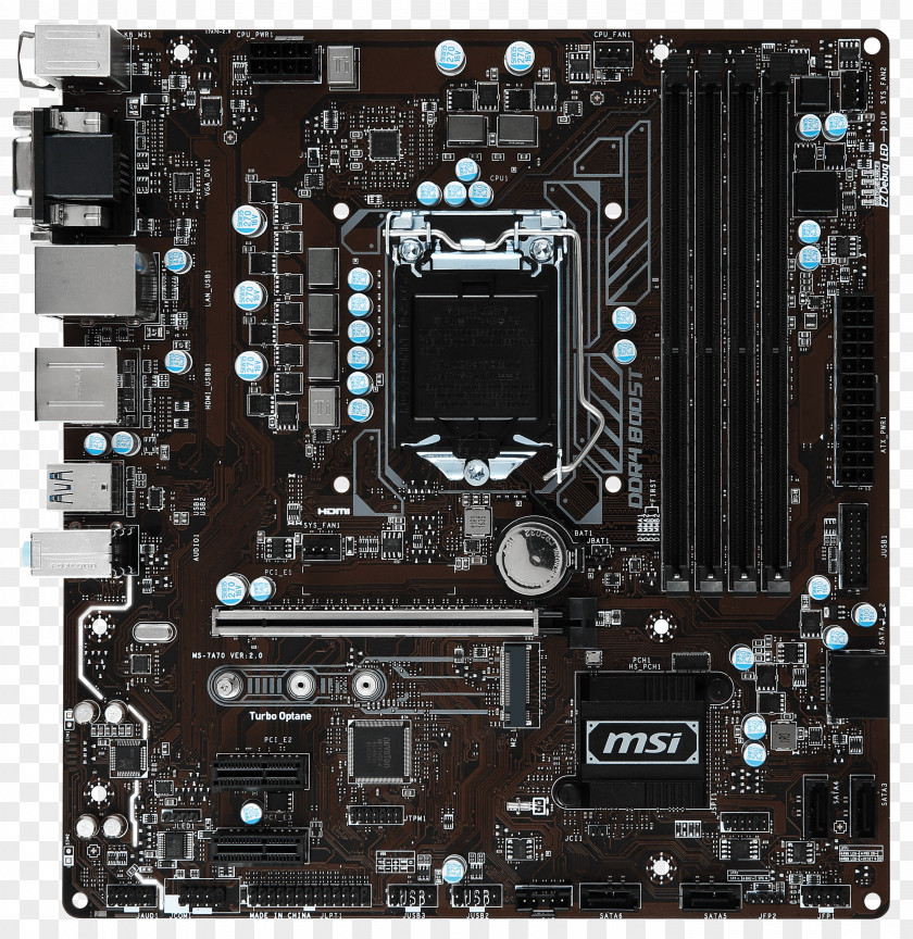 Computer Motherboard MSI H270 GAMING PRO CARBON LGA 1151 B250M PRO-VDH PNG