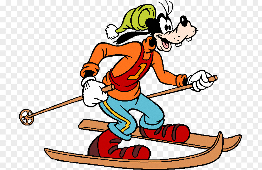 Minnie Mouse Goofy Mickey Donald Duck Skiing PNG