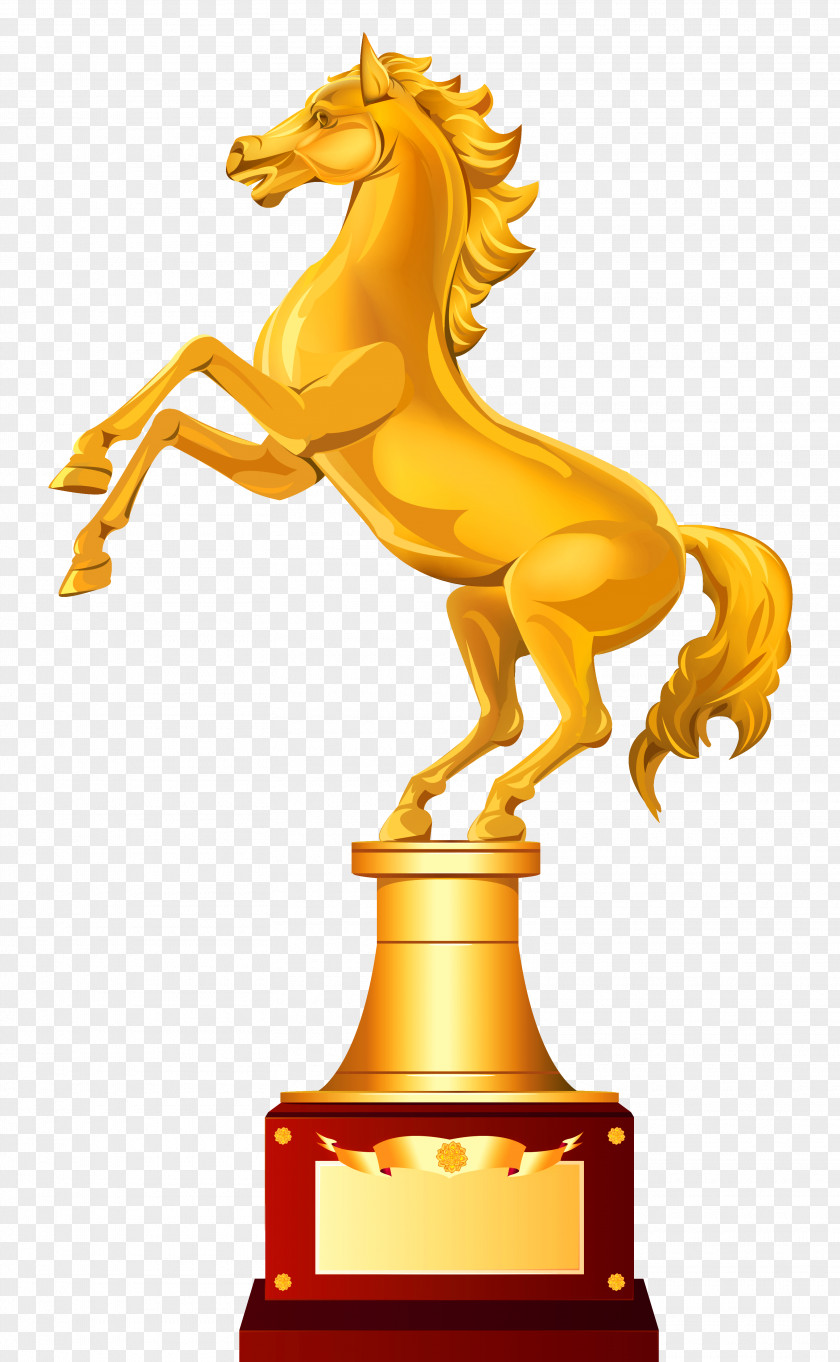 Golden Horse Trophy Clip Art PNG