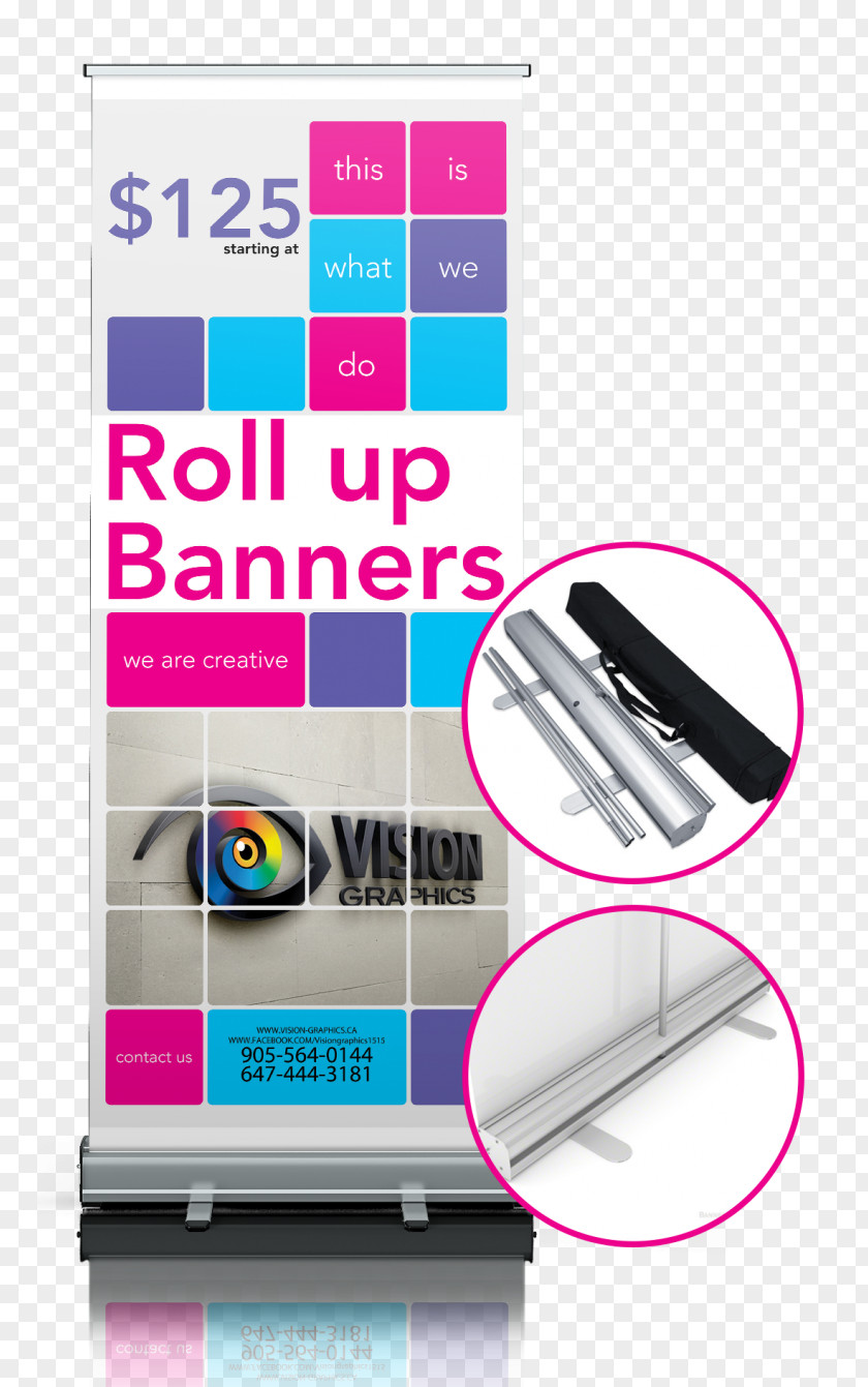 Roll Up Simple Banner Printing Point Of Sale Display Canvas Print PNG