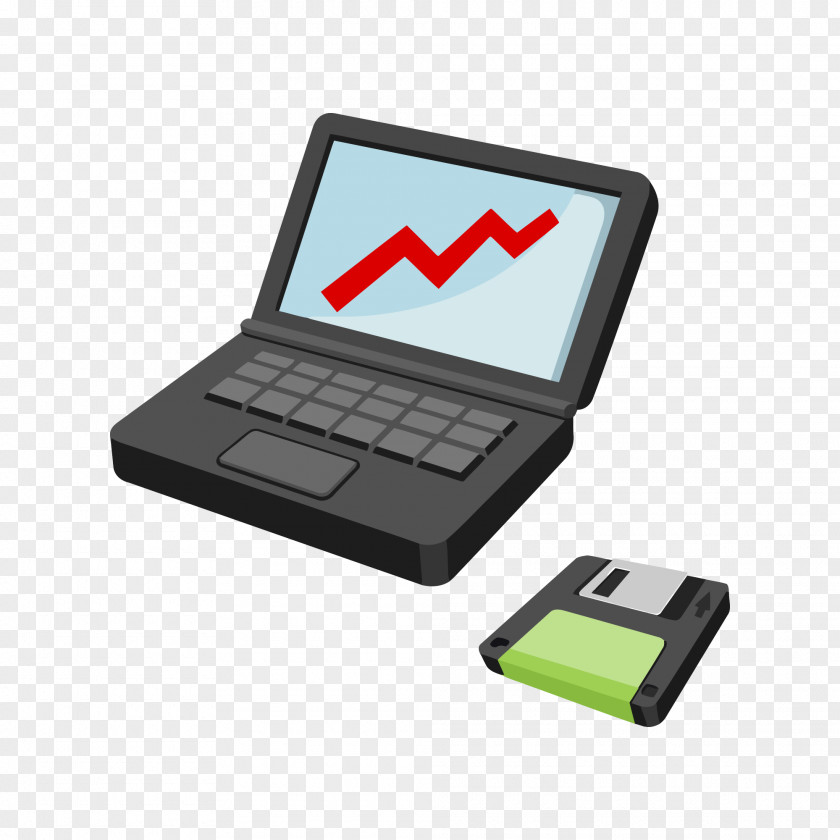 Vector Laptop Office Supplies Paper Icon PNG