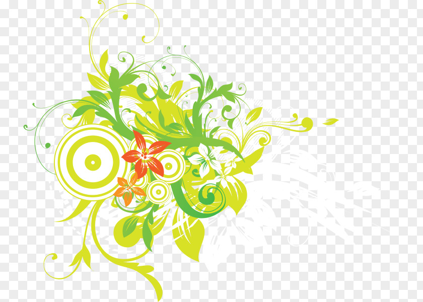 Vignette Floral Design Graphic Clip Art PNG
