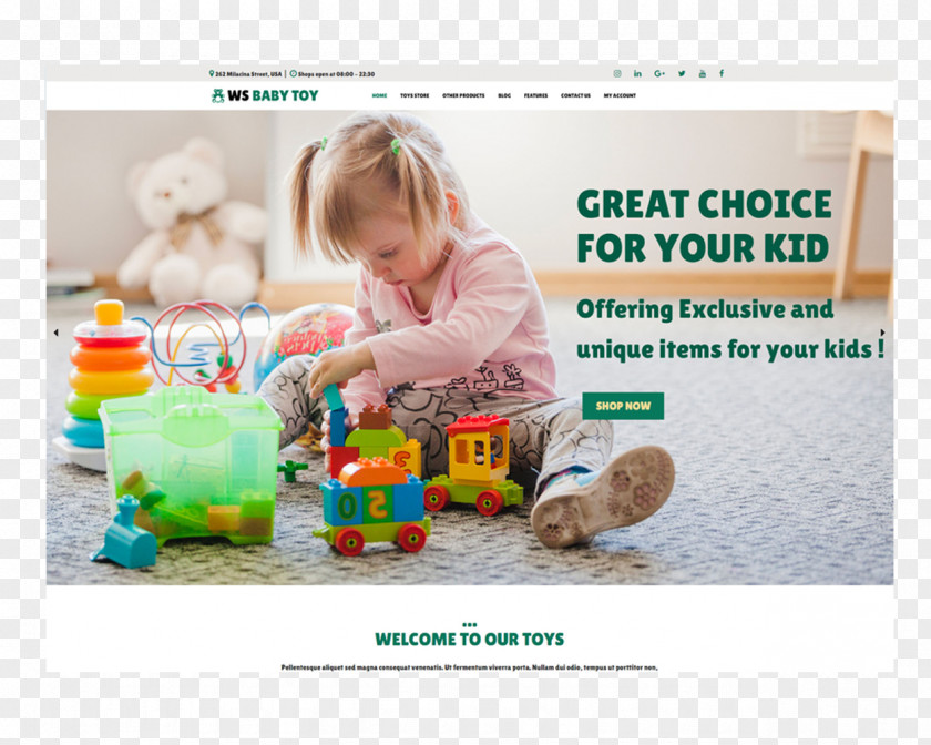 Toy Shop WooCommerce Template Monster WordPress PNG