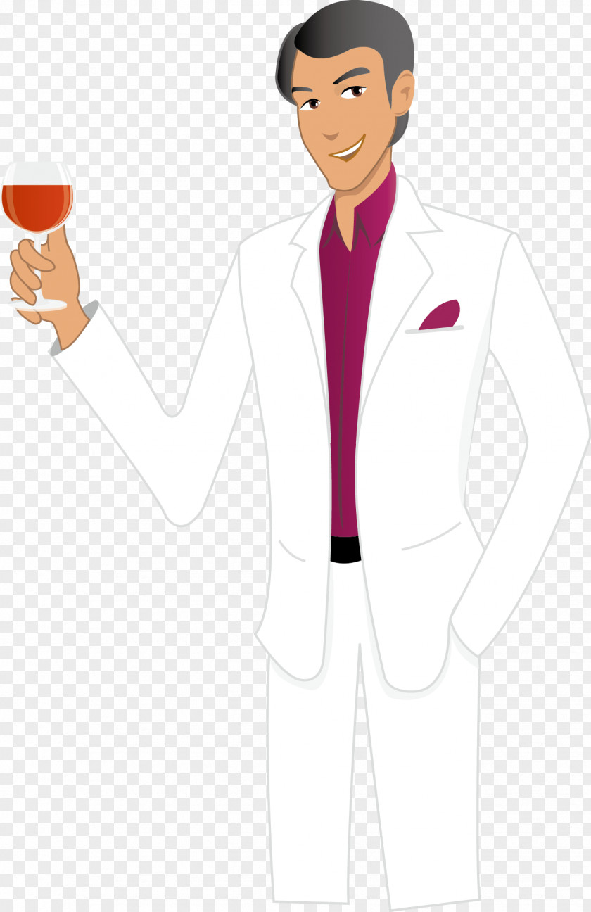 A Man Holding Red Wine Glass Cocktail Computer File PNG