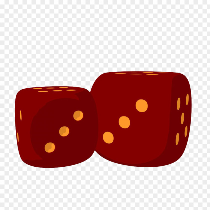 Red Hand-painted Vector Dice Game Stock Photography PNG