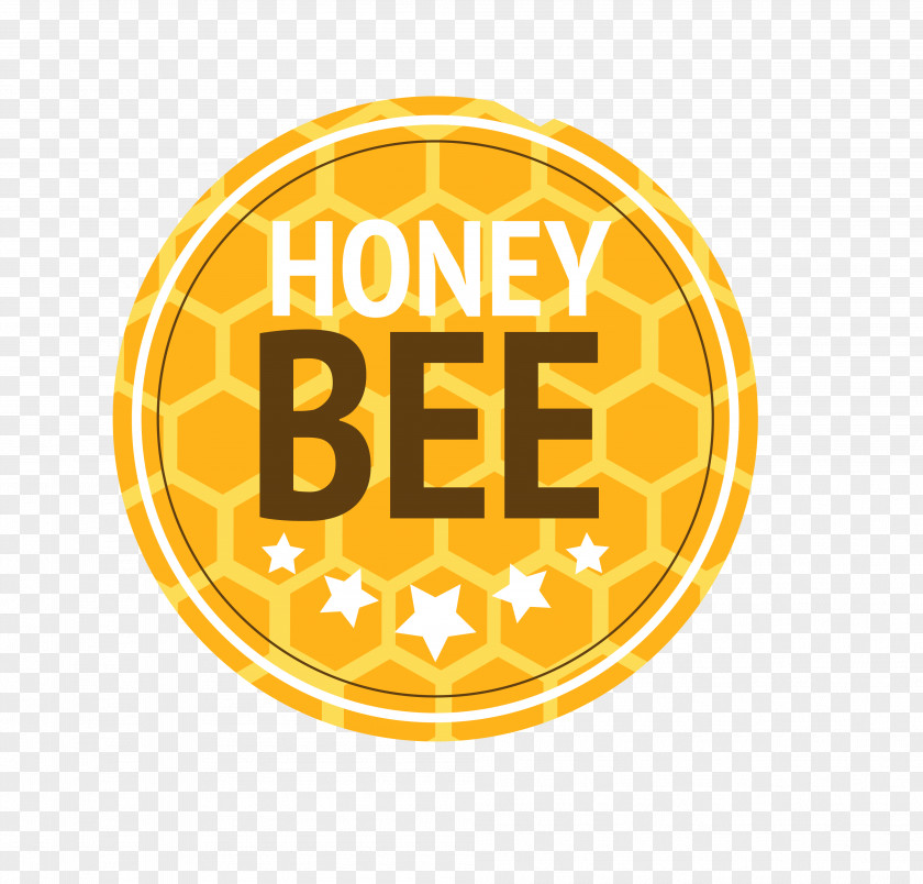 Round Honeycomb Honey Label Bee PNG