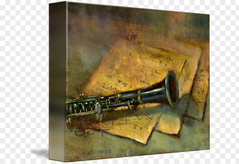 Trumpet Mellophone Still Life Gallery Wrap Painting PNG