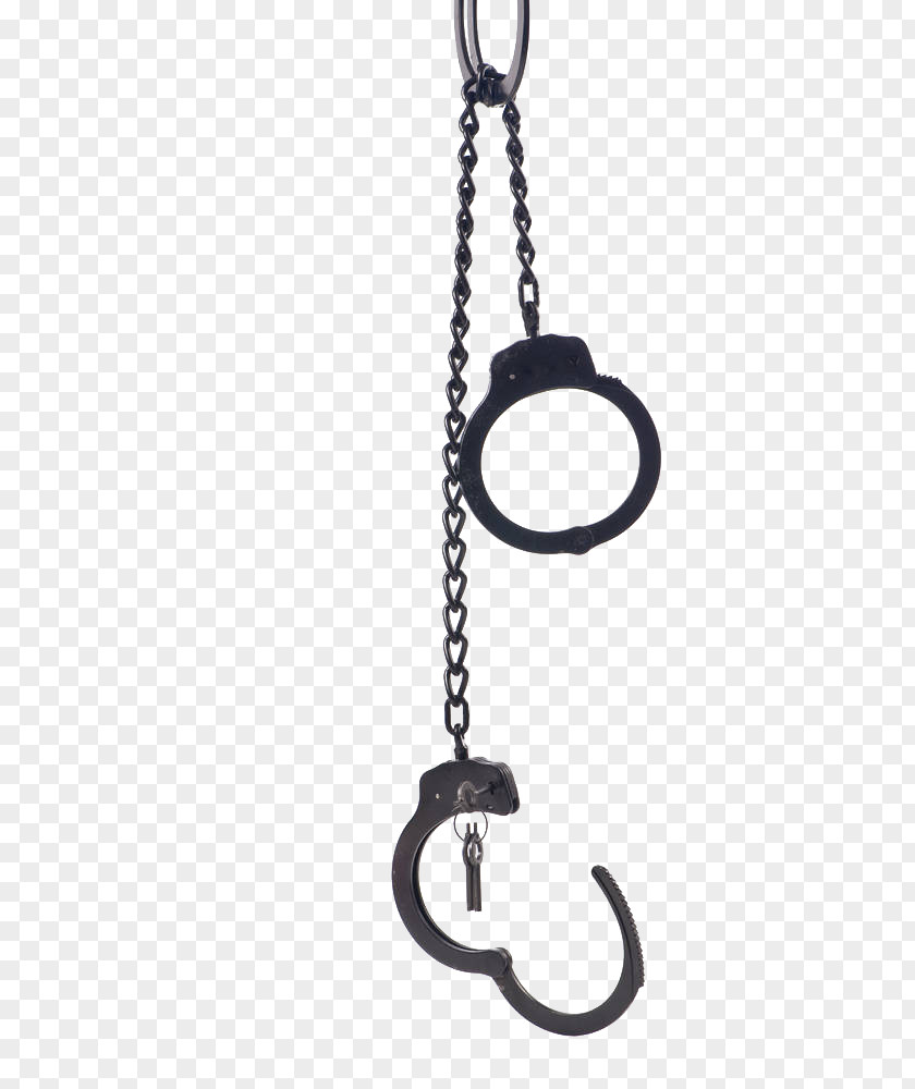 Hand Painted Black Handcuffs Bracelet Chain Royalty-free PNG