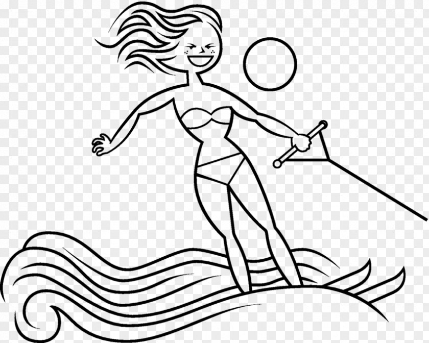 Skiing Water Sport Drawing PNG