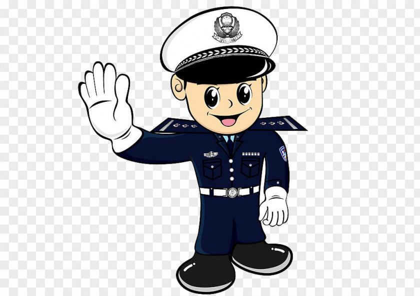 A Gesture Of The Traffic Police Officer Cartoon PNG