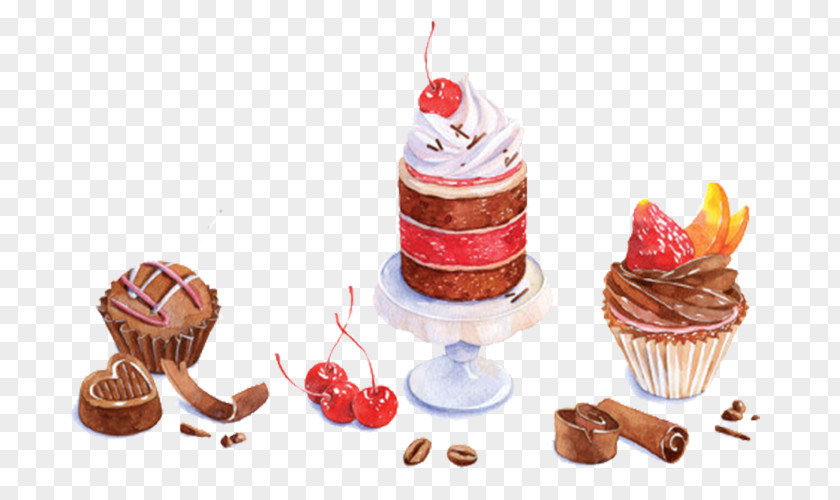 Chocolate Cake Cupcake Food Dessert Illustration PNG
