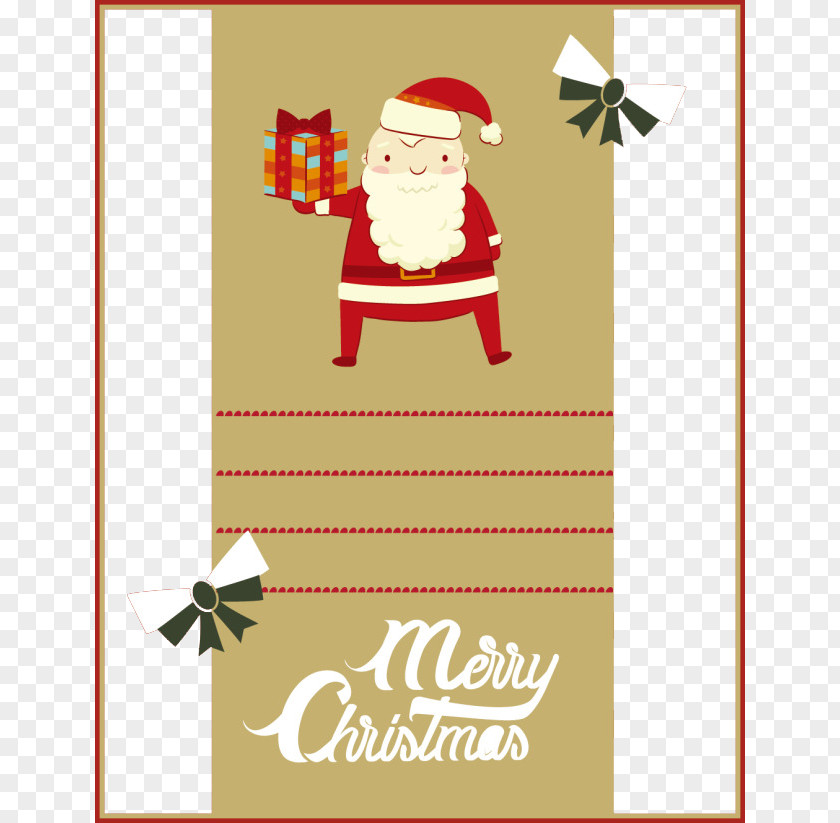 Cute Christmas Poster Santa Claus Greeting & Note Cards Illustration PNG