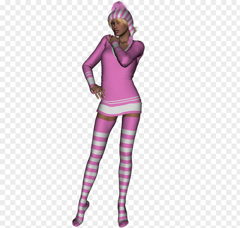 NJ Costume Pink M Fiction Leggings Character PNG