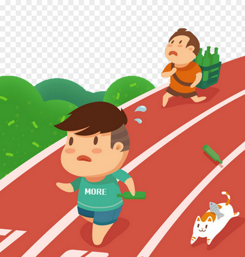 Running Boy Illustration PNG