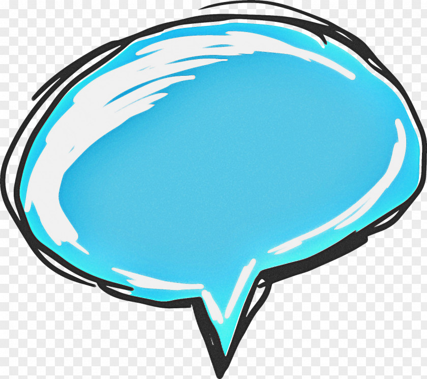Teal Turquoise Cartoon Speech Bubble PNG