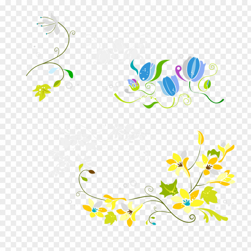 Two Fengxiang Floral Pattern Motif PNG