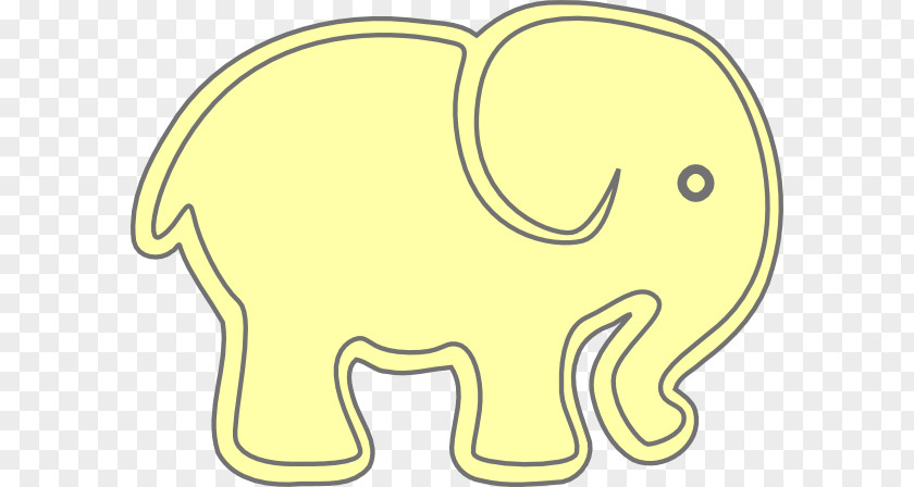 Yellow Elephant Indian Snout Line Clip Art PNG