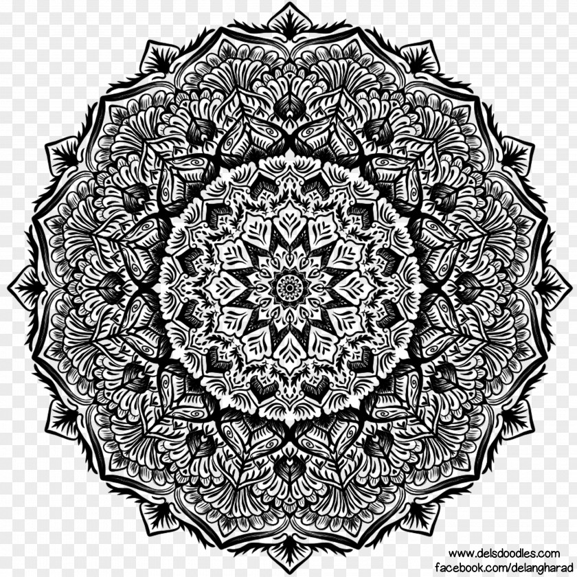Circle Mandala Delicate Doily Pattern PNG