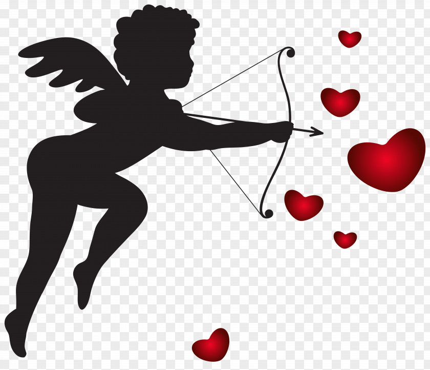 Cupid With Bow And Hearts Transparent PNG Clip Art Imag Valentine's Day PNG