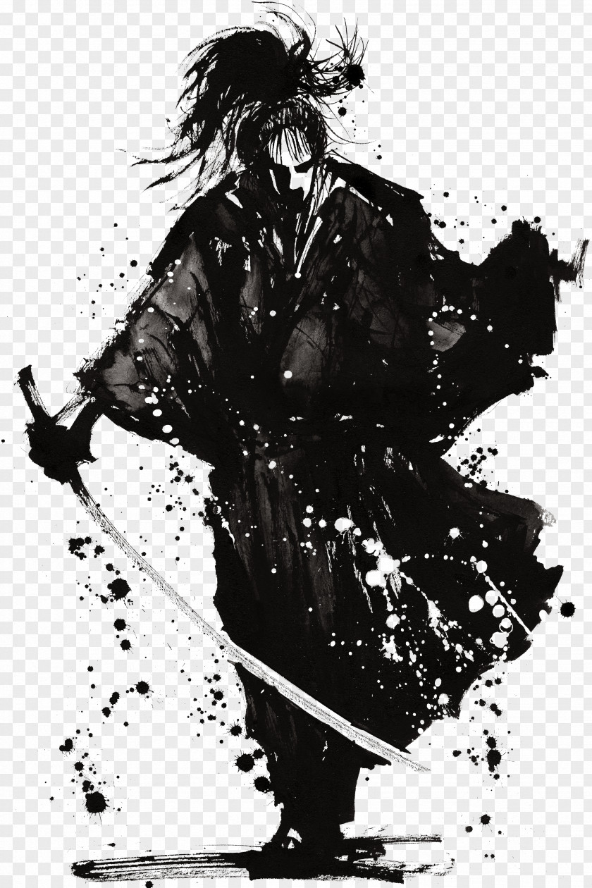 Japanese Samurai Ink PNG samurai ink clipart PNG